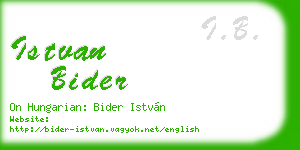 istvan bider business card